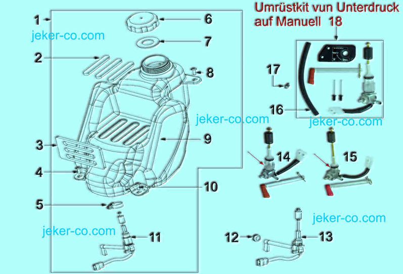 Bye Bike Tank Benzinhahnen Parts Ersatzteile Teile Shop Jeker + Co Balsthal Schweiz